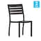 Flash Furniture Faux Teak Side Chairs with Gray Poly Slats 2PK 2-XU-DG-HW6036-GY-GG - alternate 5